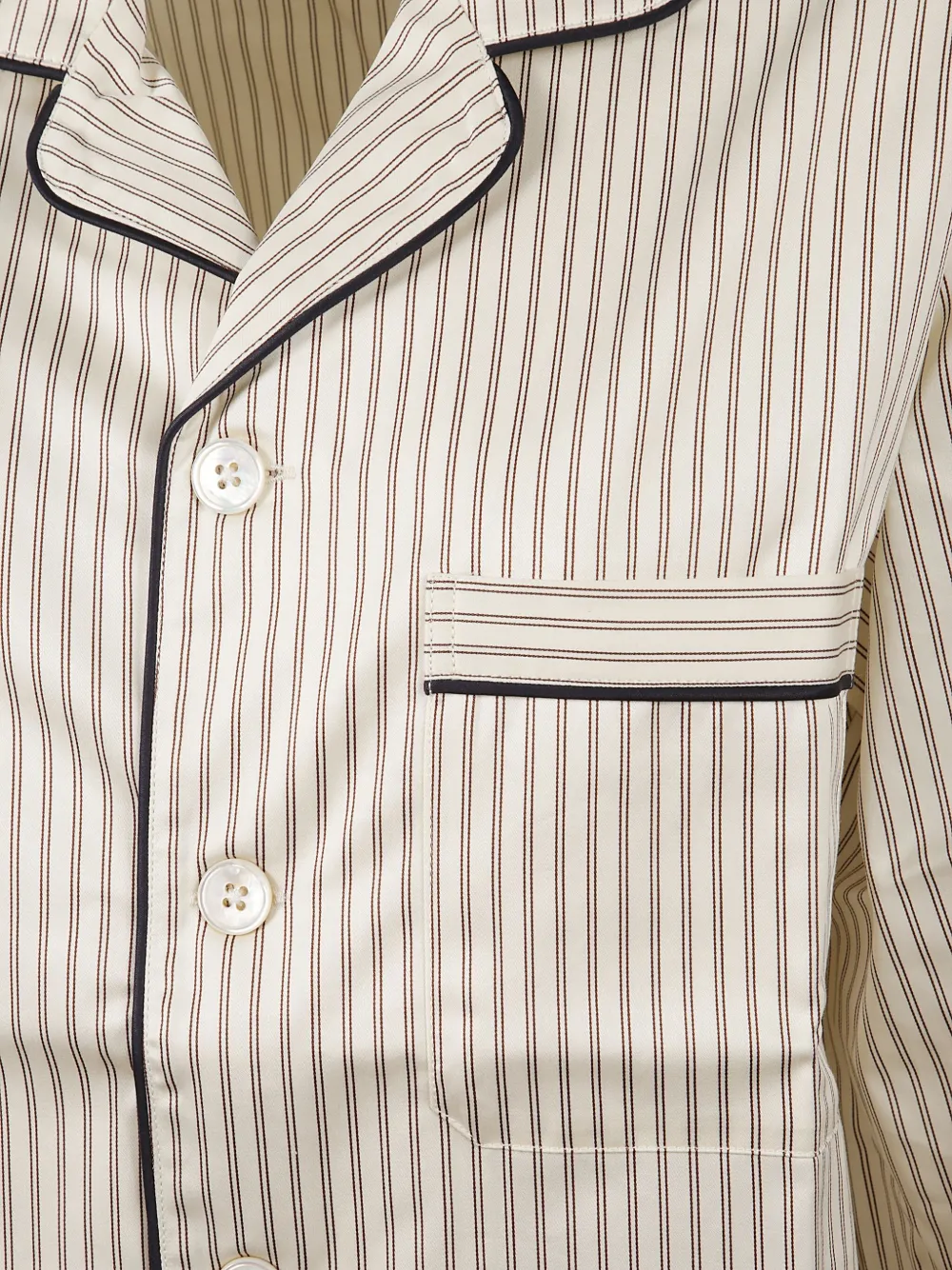 TEKLA Gestreept pyjamashirt Bruin