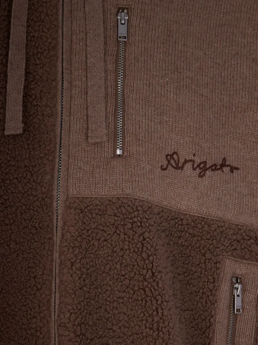 Axel Arigato Alpine Fleece Jacket With Contrast Panels In Brown