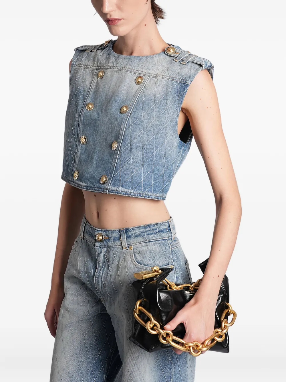 Balmain Gewatteerde top Blauw