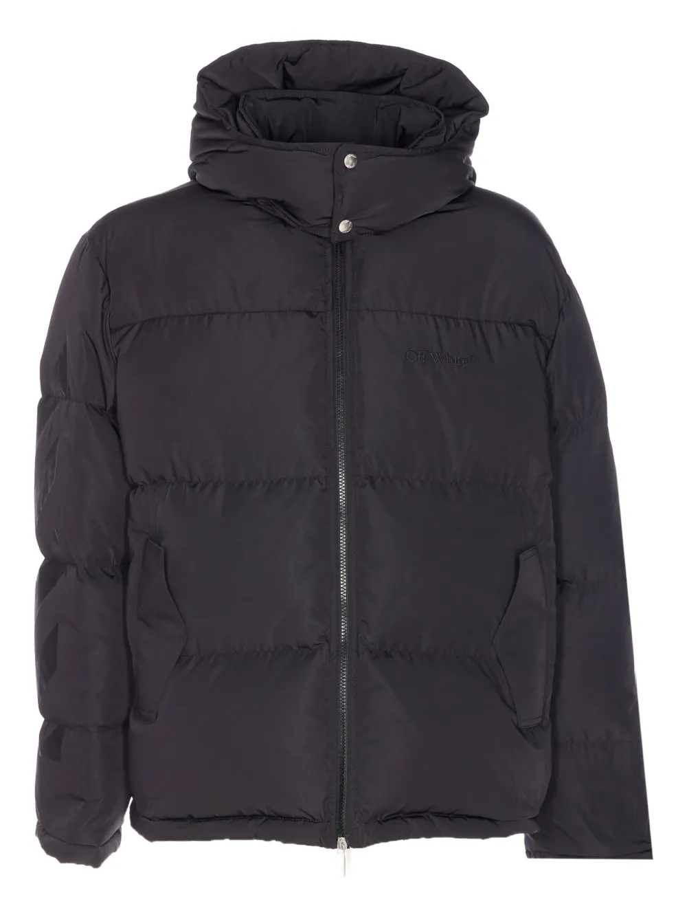 Off-white Logo-print Down Jacket In Black