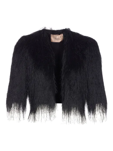 TWINSET chamarra con flecos y cuello redondo