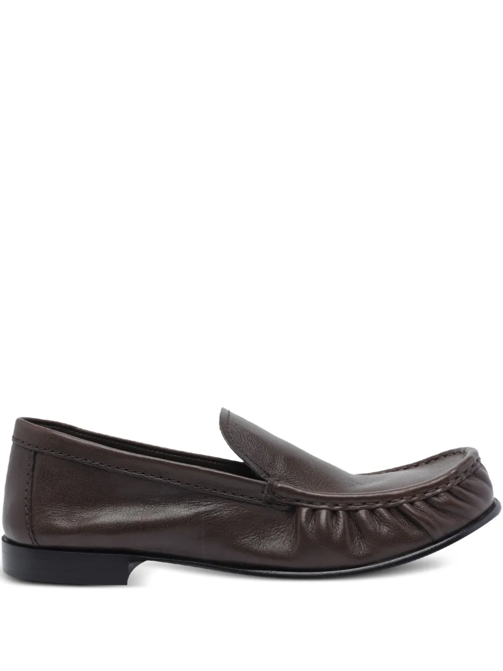 Miu Leren loafers Bruin