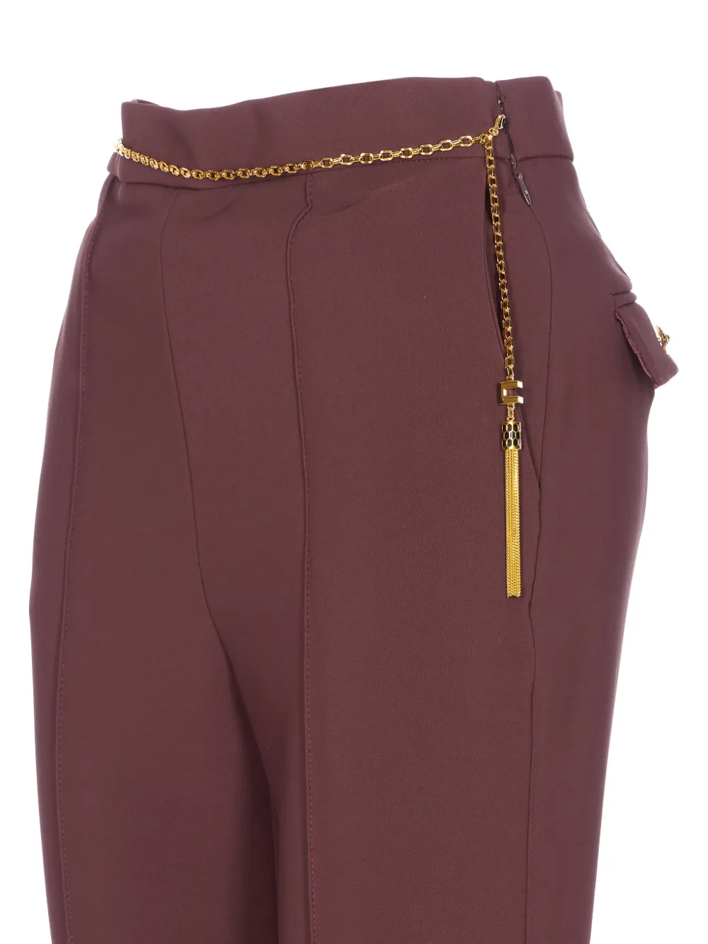 Elisabetta Franchi Broek met kettingriem Rood