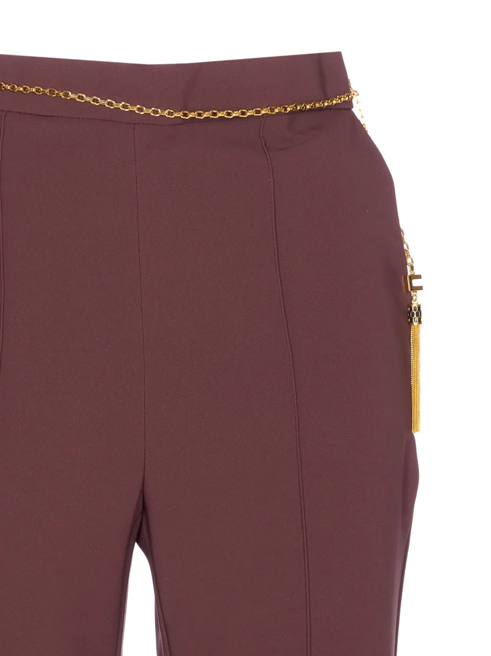 Elisabetta Franchi Broek met kettingriem Rood