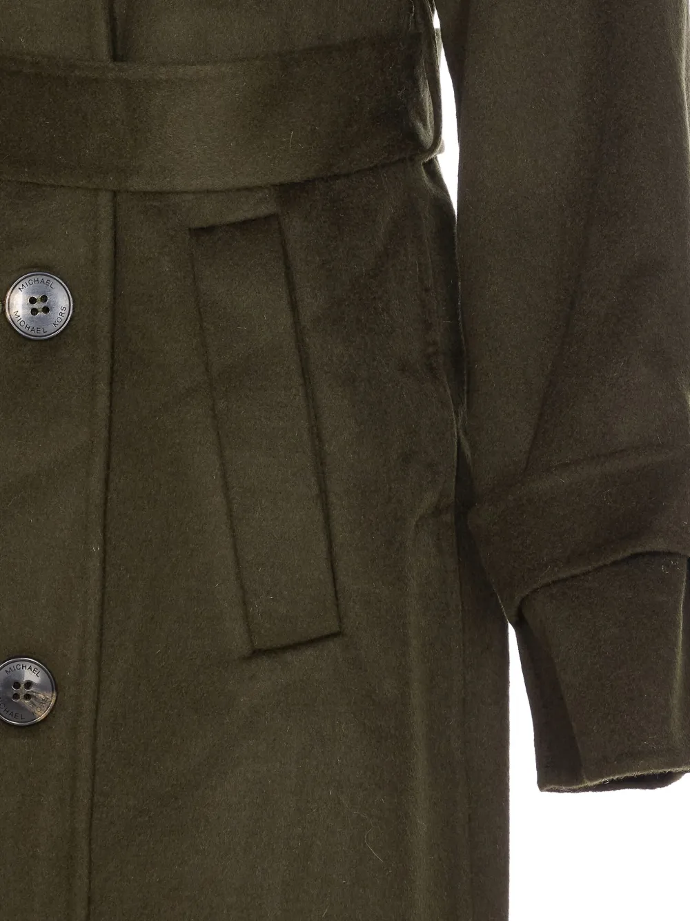 Michael Kors Trenchcoat met dubbele rij knopen en ceintuur Groen