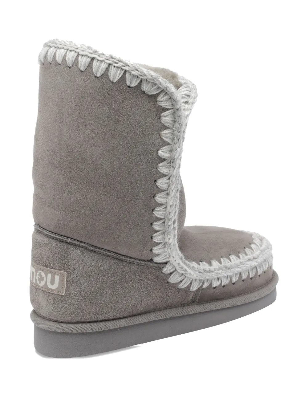 Mou Contrasting-stitch Boots In Gray
