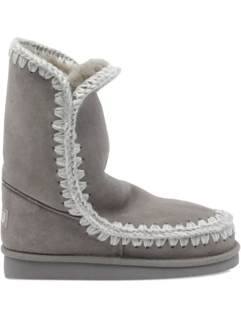 Mou contrasting-stitch boots
