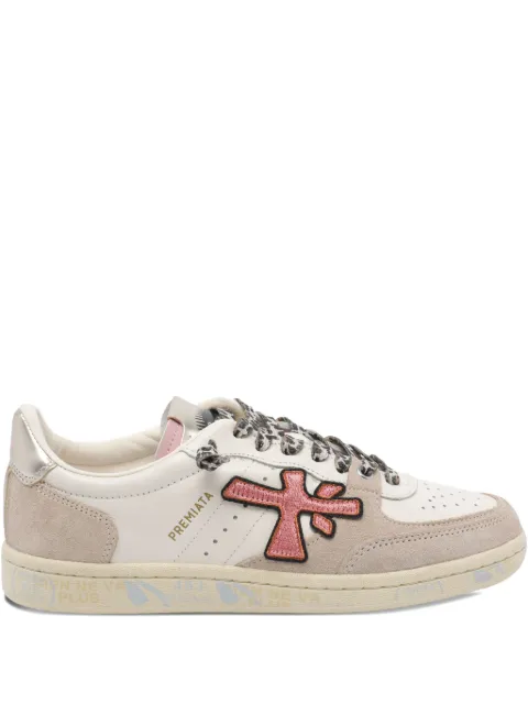 Premiata logo-appliqué round-toe sneakers