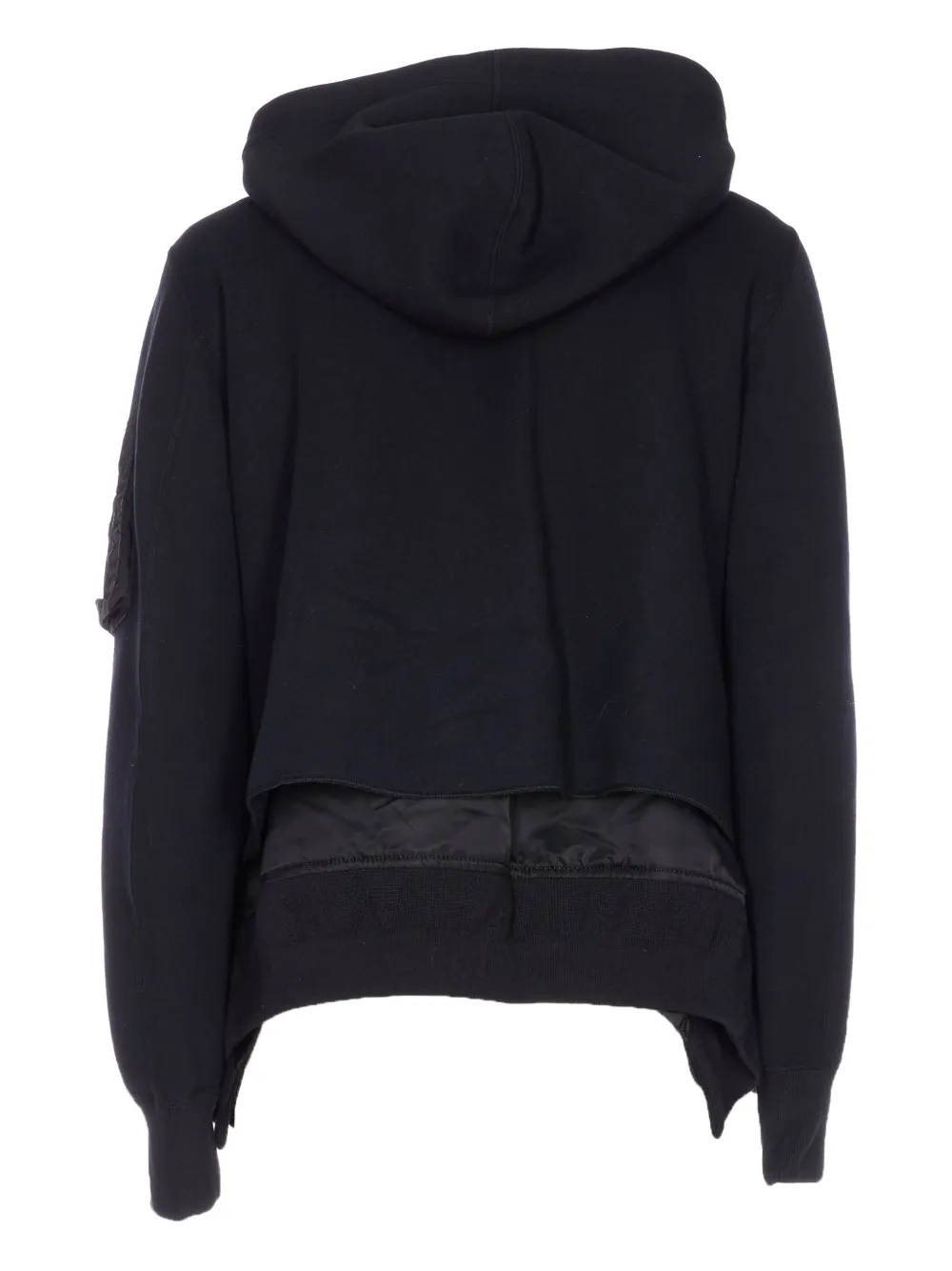 Sacai Zip-up Hooded Jacket In Black