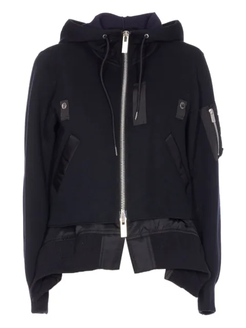 sacai zip-up hooded jacket