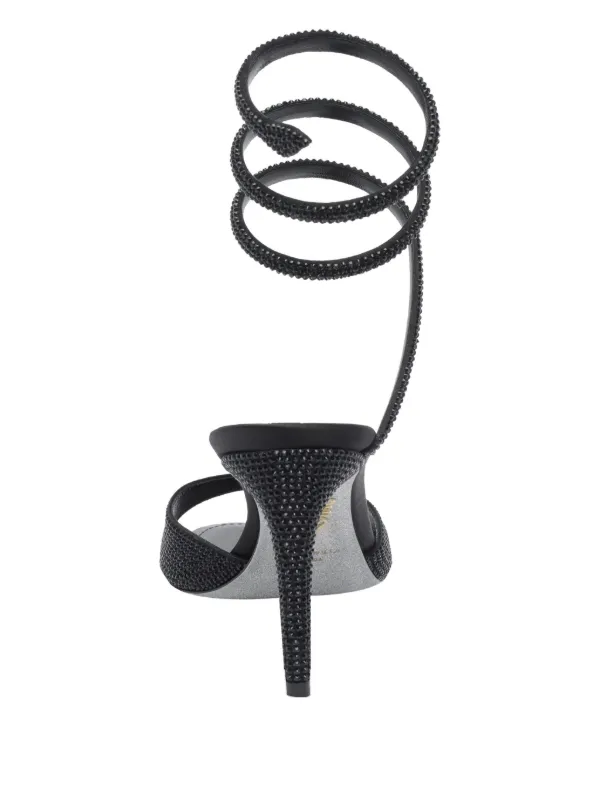 René Caovilla 100mm crystal-embellished Heeled Sandals | Black