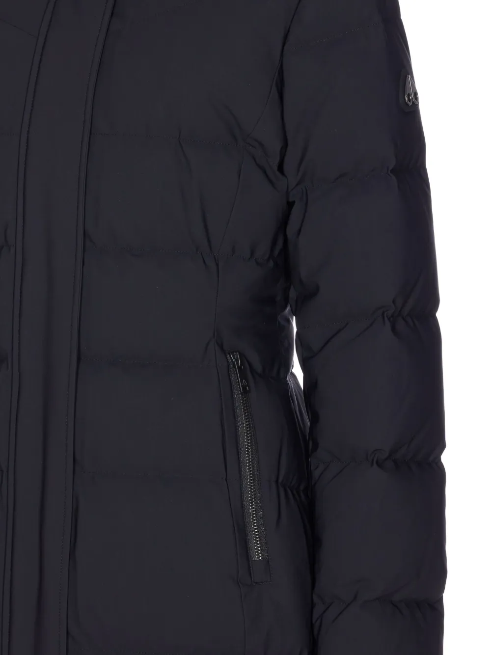 Moose Knuckles Logo-patch Parka In Black