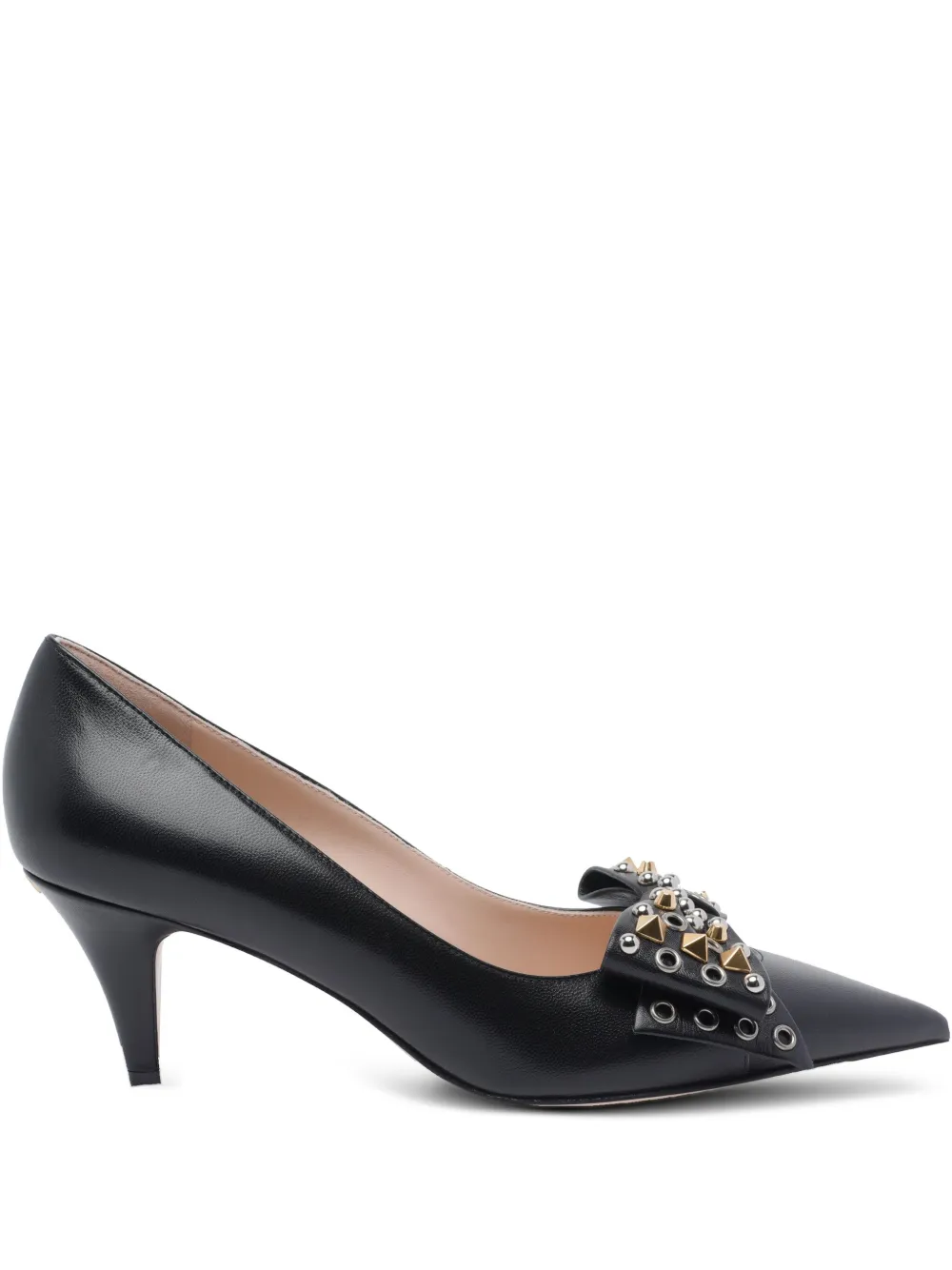 Valentino Garavani 65mm pumps met studs en strik Zwart