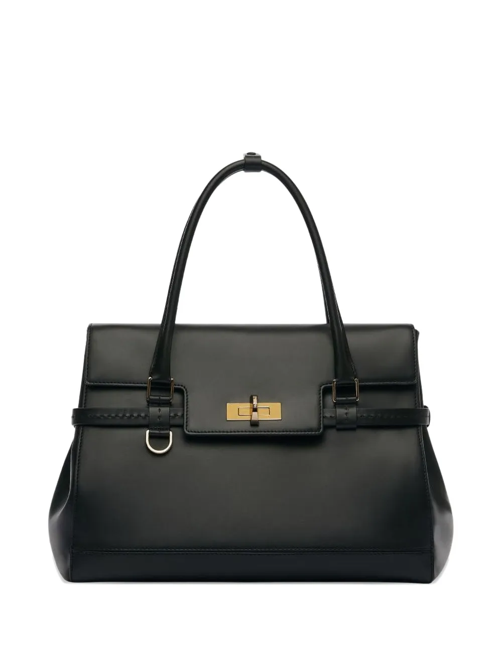 Max Mara Natural Leather Handbag In Black