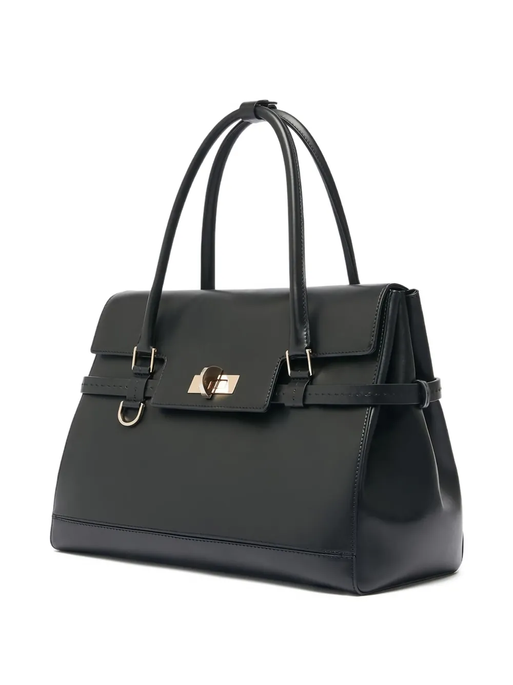 Max Mara Natural Leather Handbag In Black