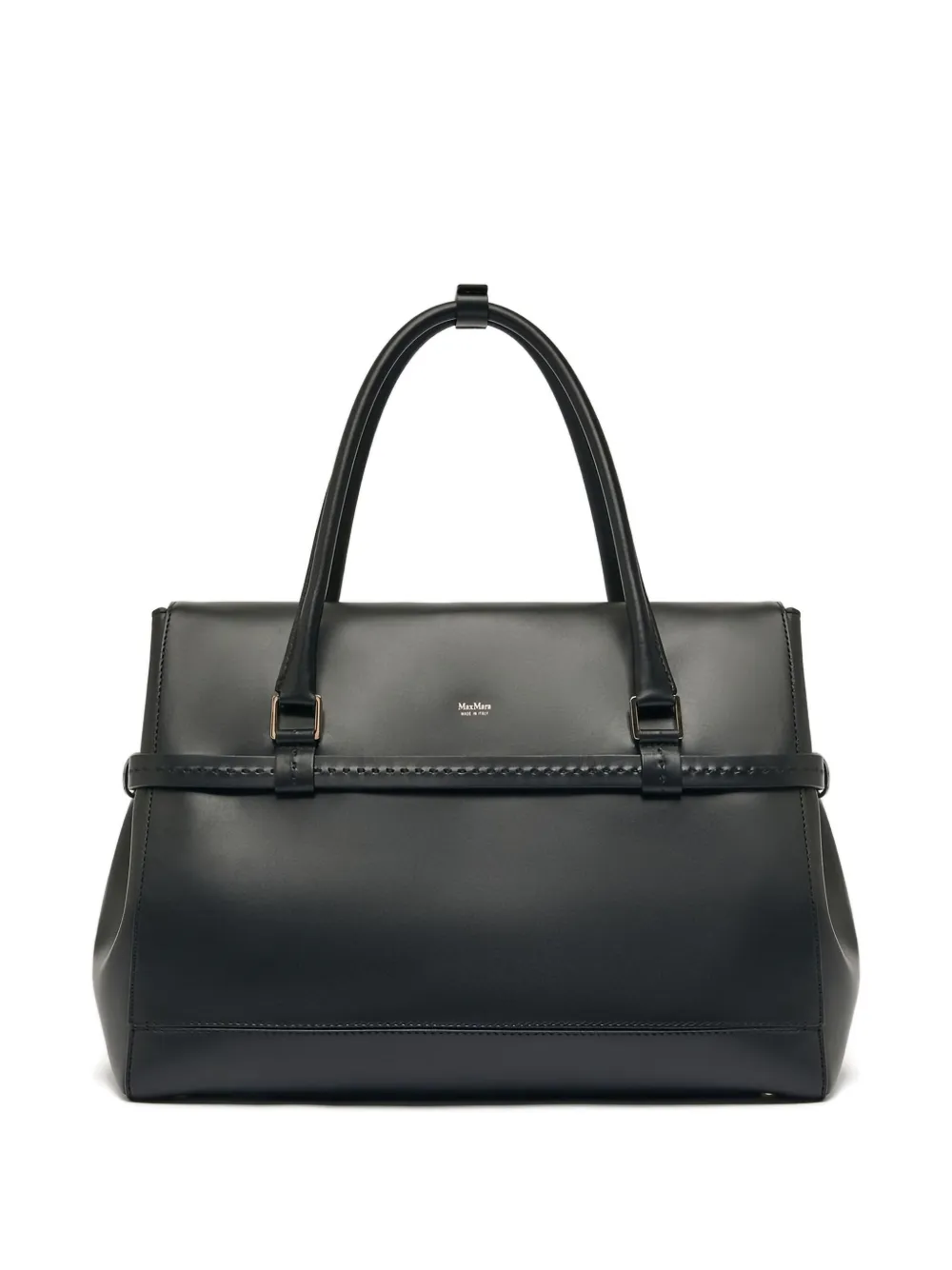 Max Mara Natural Leather Handbag In Black