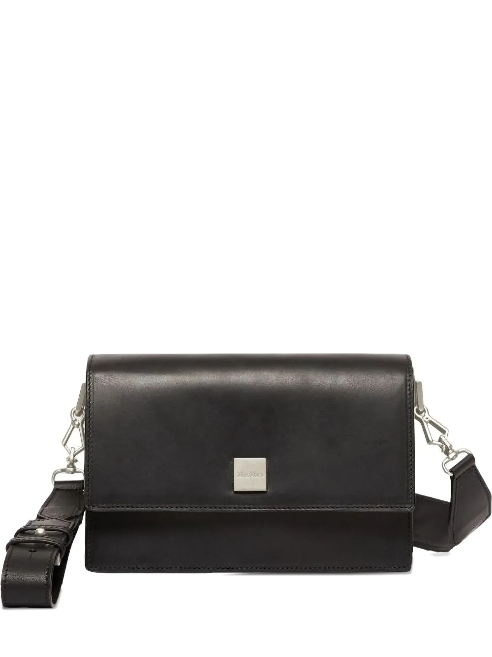 Max Mara Biancaroughs Leather Shoulder Bag In Black