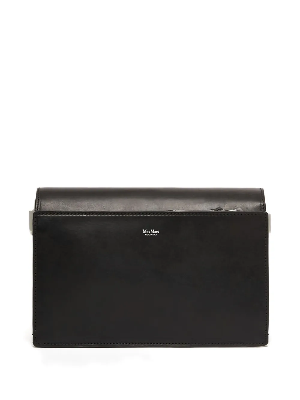 Max Mara Biancaroughs leren schoudertas - 003 BLACK