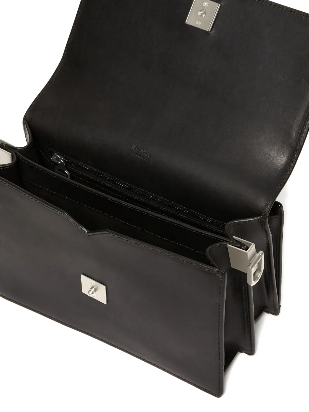 Max Mara Biancaroughs leren schoudertas 003 BLACK