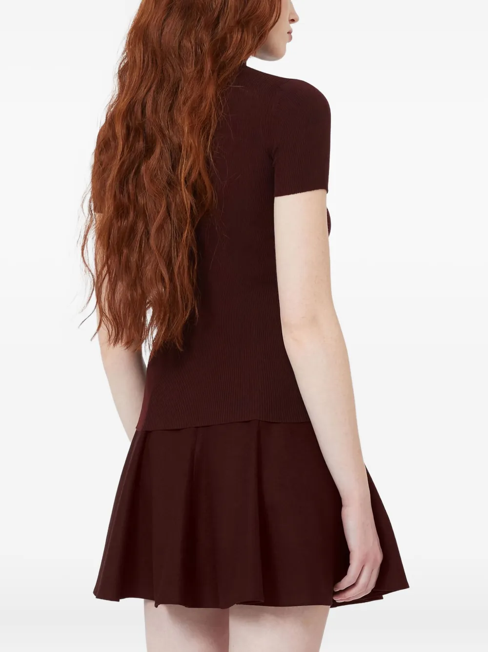 Max Mara Ribbed Roll-neck Top In Red