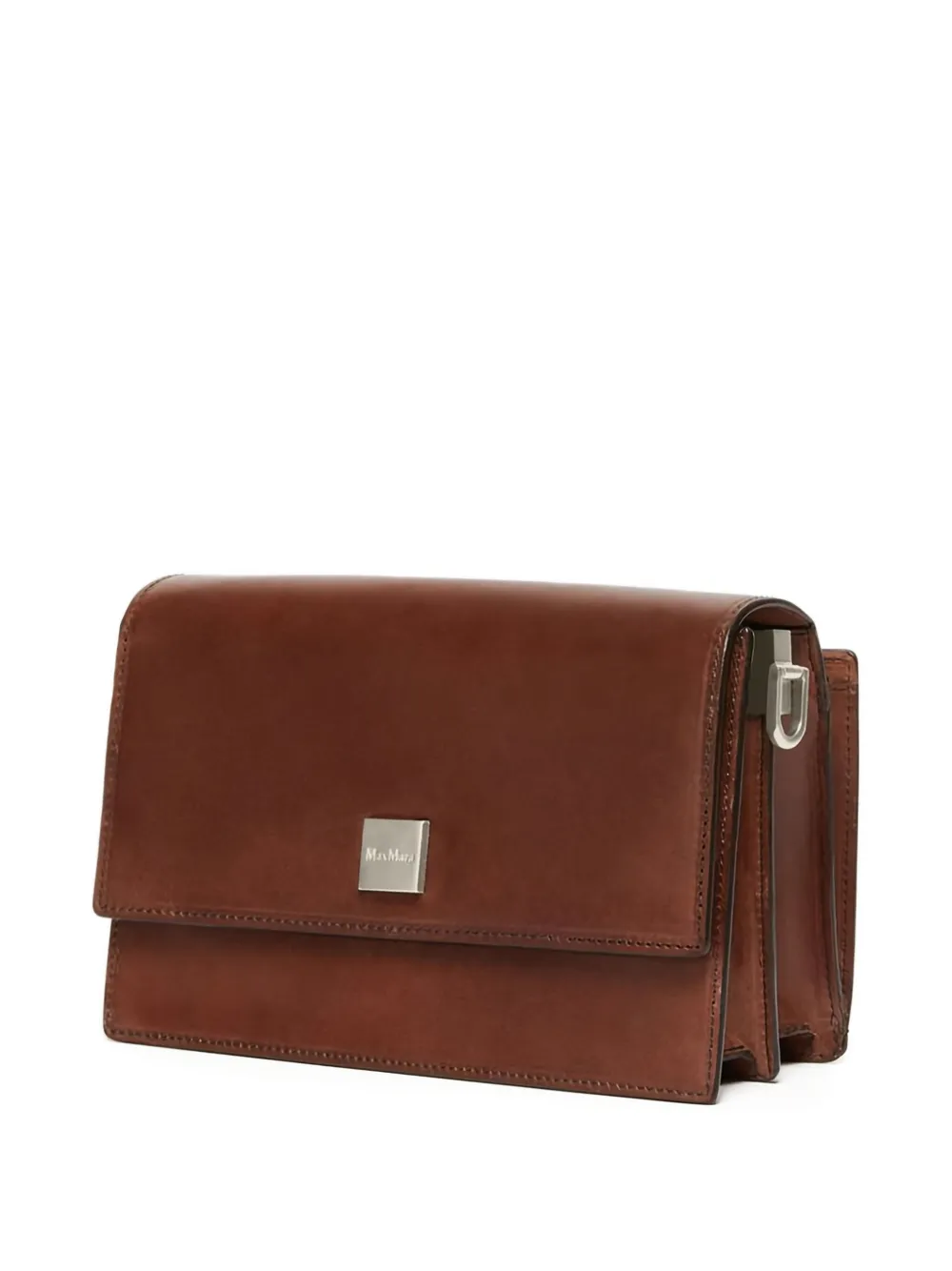 Max Mara Structured Shoulder Bag Top Handle Design In Brown