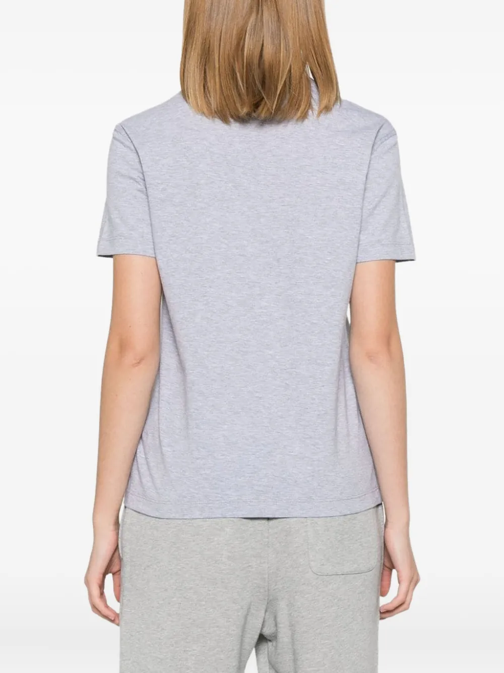 Fendi Embroidered-logo T-shirt In Gray