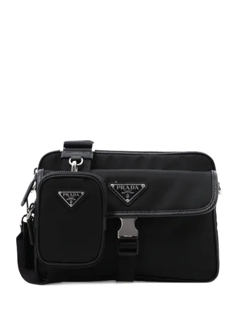 Prada logo-plaque messenger bag