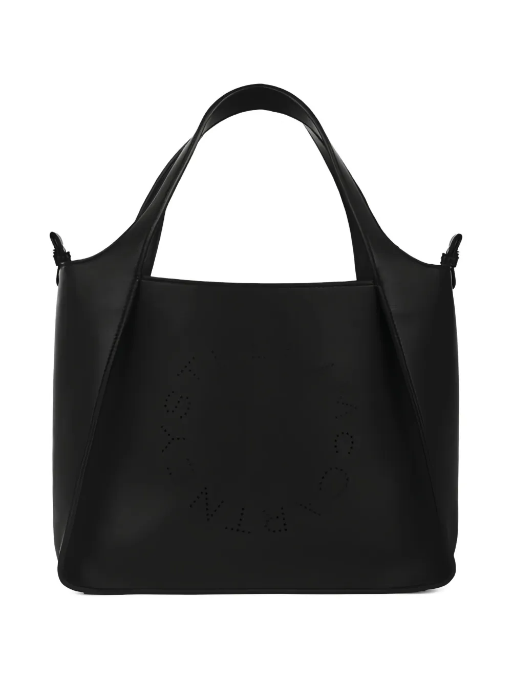 Stella Mccartney Perforated-detail Leather Shoulder Bag In Black