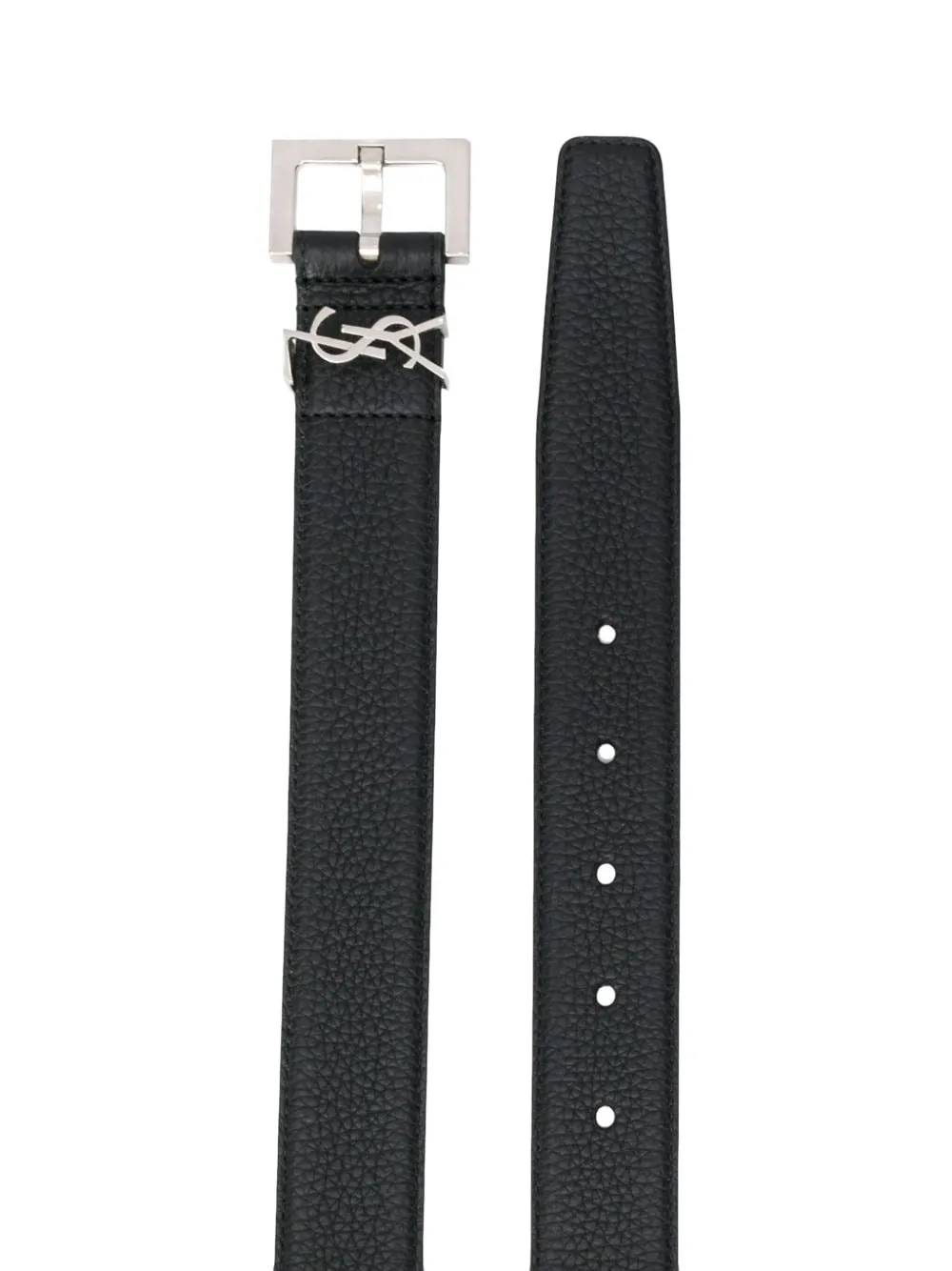 Saint Laurent leather Cassandre belt - Zwart