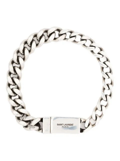 Saint Laurent engraved-logo chain-link bracelet