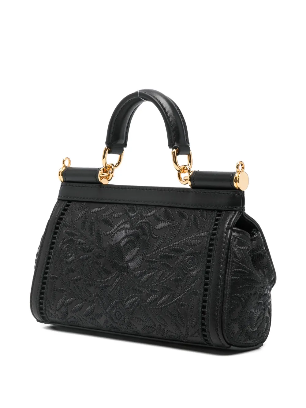 Dolce & Gabbana Small Sicily Floral-embroidered Tote Bag In Pink