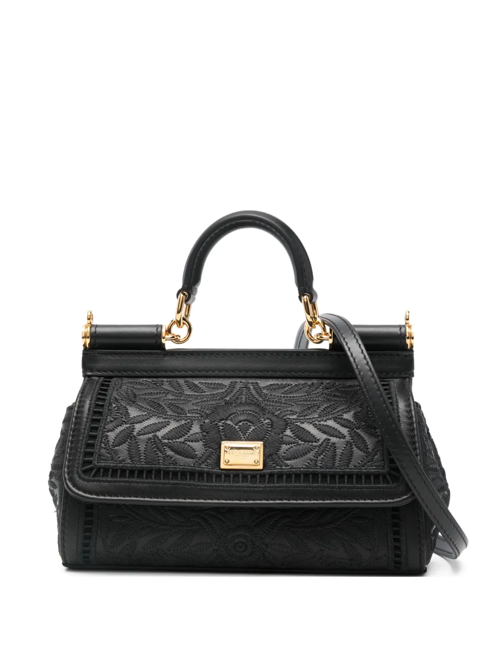 Dolce & Gabbana Small Sicily Floral-embroidered Tote Bag In Pink
