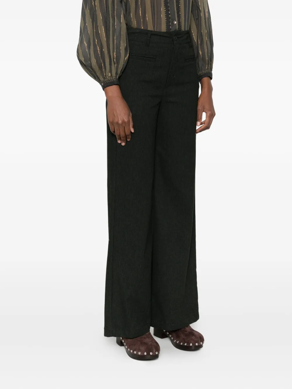 MAISON HOTEL Carlo flared broek Zwart