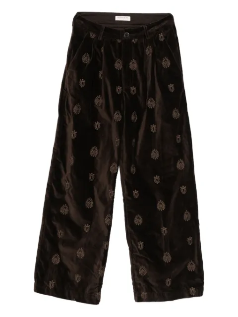 MAISON HOTEL velvet palazzo trousers
