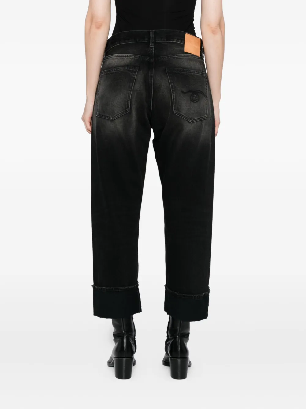 R13 Jeans met logopatch Zwart