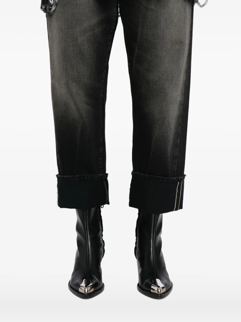 R13 Jeans met logopatch Zwart