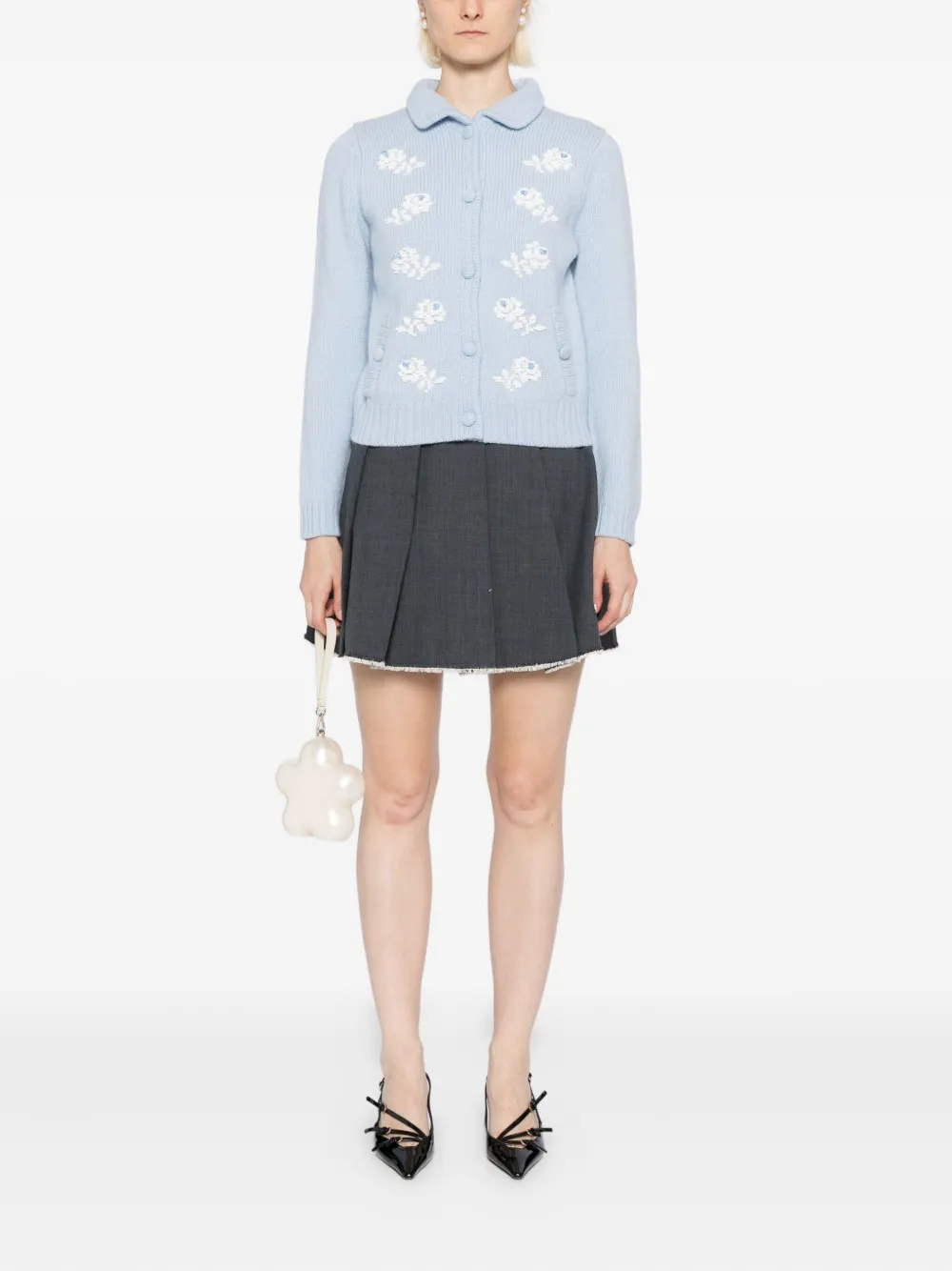 Shushu-tong Bead-embellished Cardigan In Blue