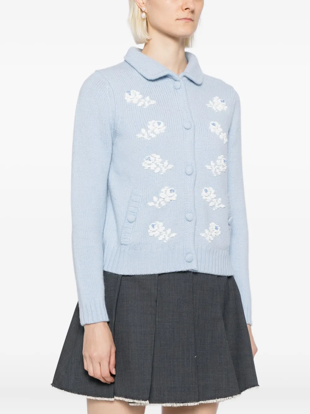 Shushu-tong Bead-embellished Cardigan In Blue
