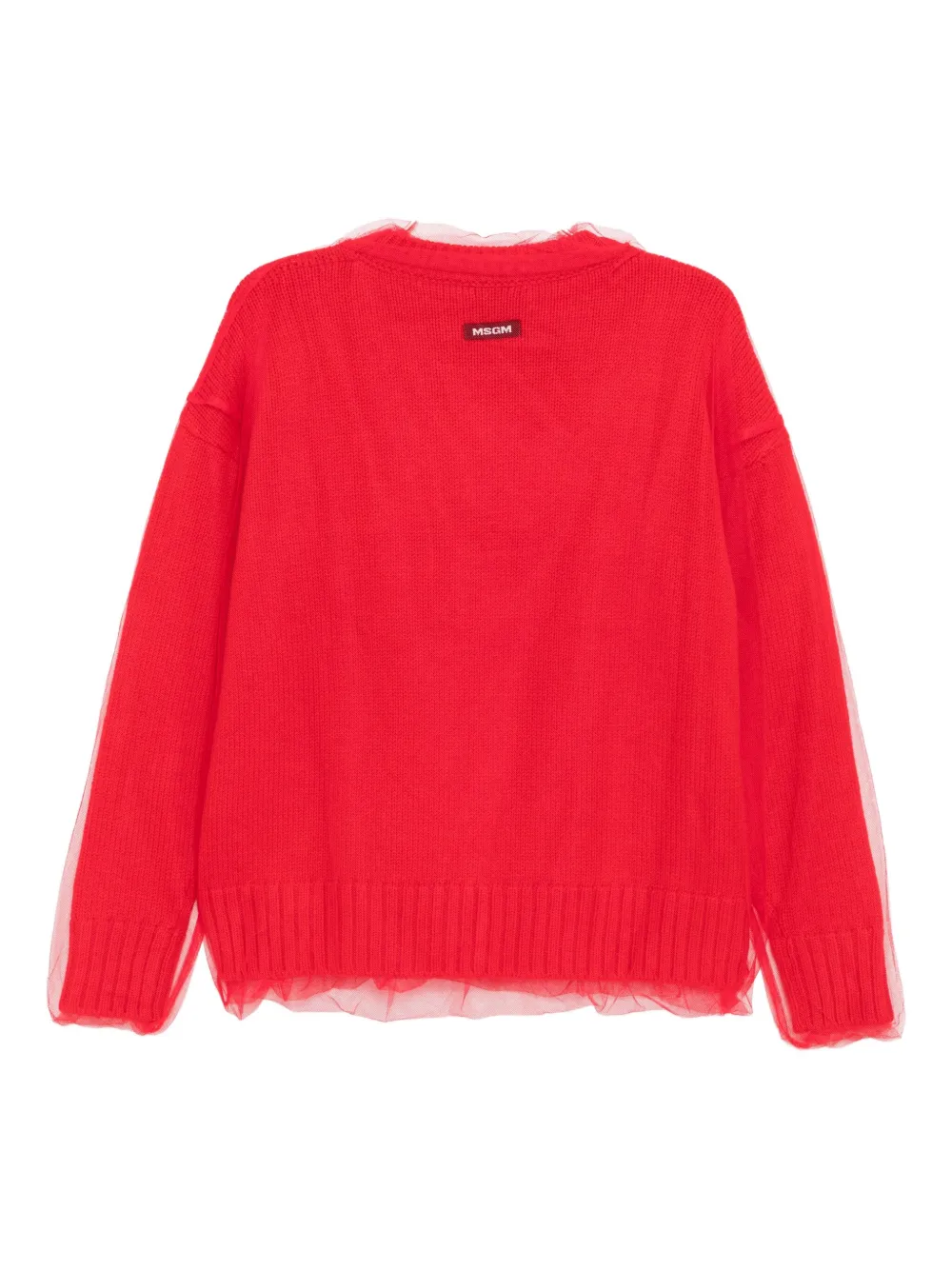 Msgm Tulle-overlay Jumper In Red