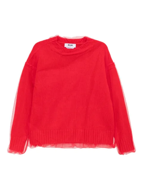 MSGM suéter con capa de tul