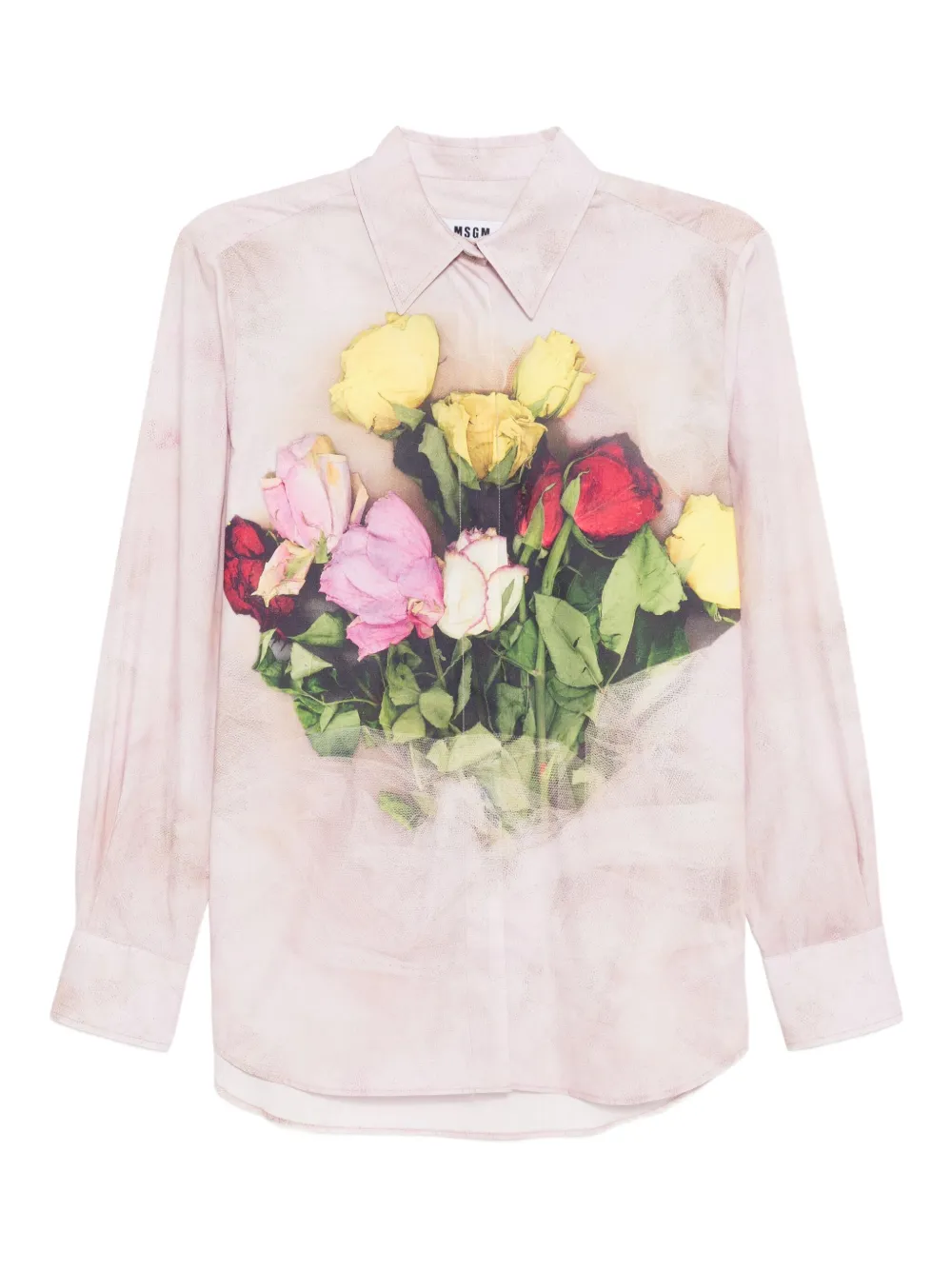 MSGM Camisa com estampa de buquê | Rosa | Image 1