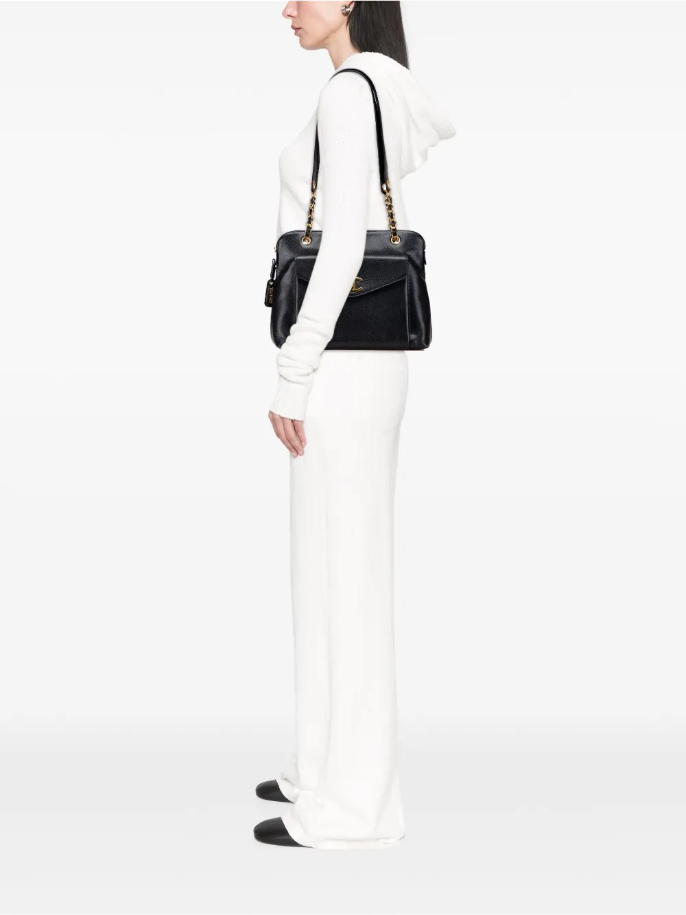 CHANEL Pre-Owned 1994-1996 Caviar Front Pocket Chain tote bag | Pre-Owned | Image 2