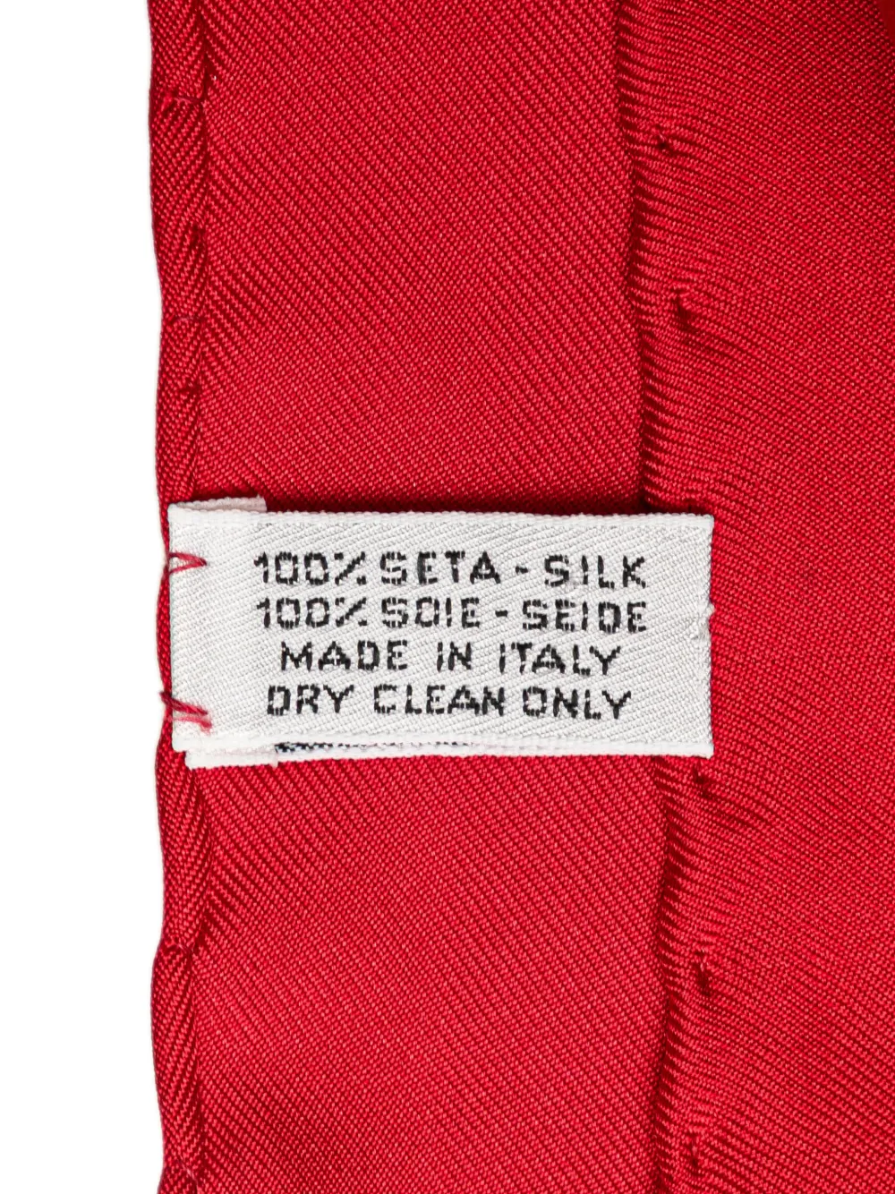 Pre-owned Chanel 20th Century Cc Medallion Chain Print Silk Scarf Scarves In Red