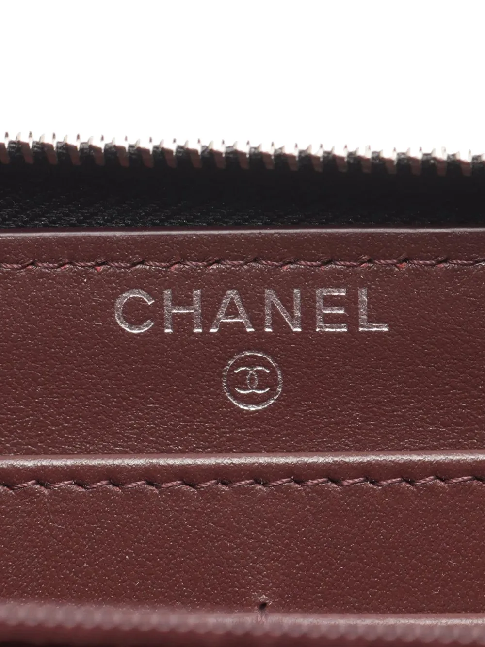 Pre-owned Chanel 2021-2025 Cc Quilted Caviar Zip Around Wallet Long Wallets In Black