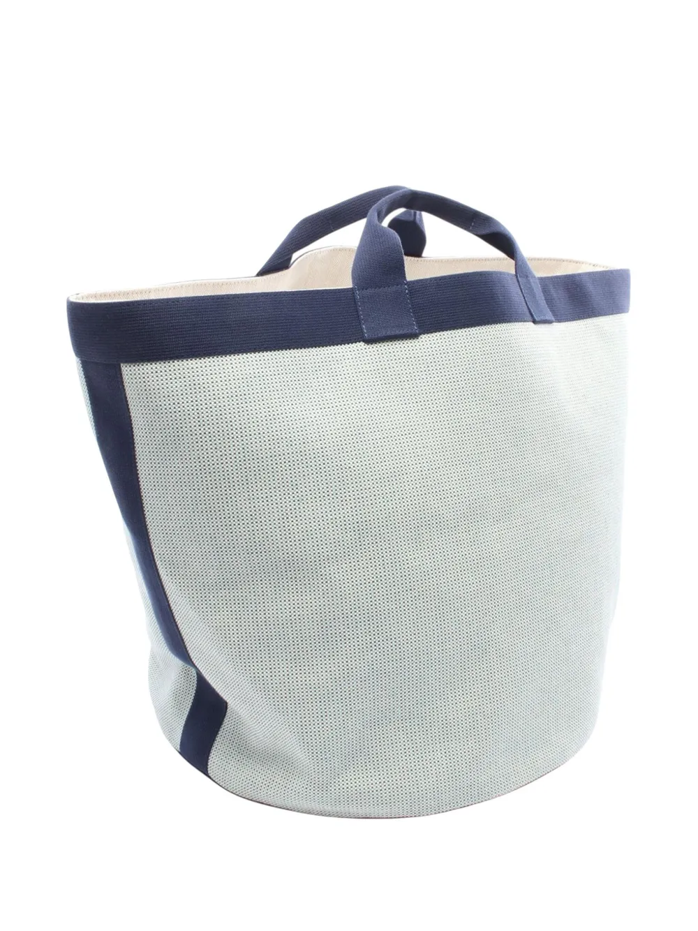 Pre-owned Hermes 2010-2025 Toile Basket Tote Bag In Blue