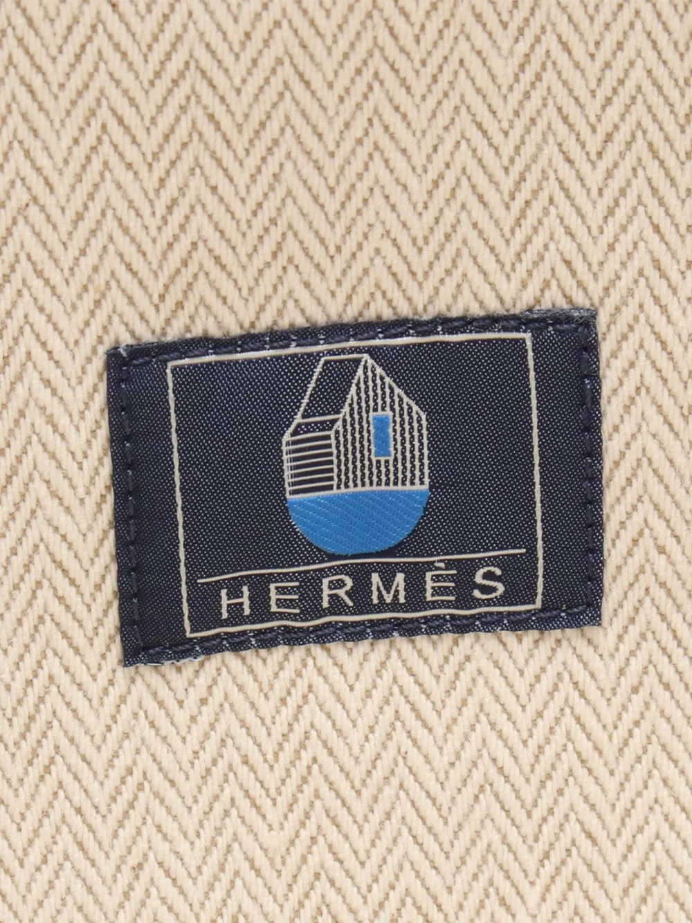 Pre-owned Hermes 2010-2025 Toile Basket Tote Bag In Blue