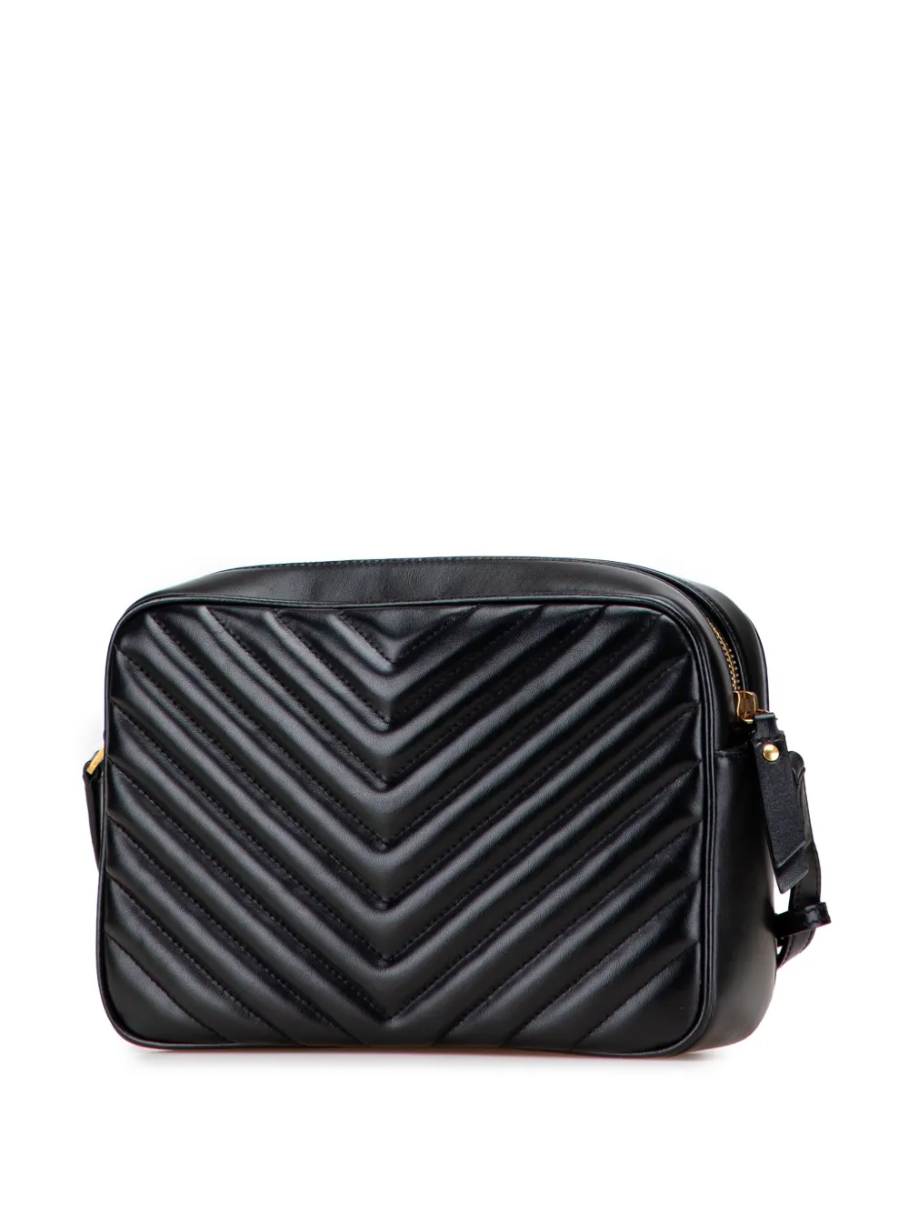 Pre-owned Saint Laurent 2019 Matelasse Leather Monogram Lou Camera Bag Crossbody Bag In Black