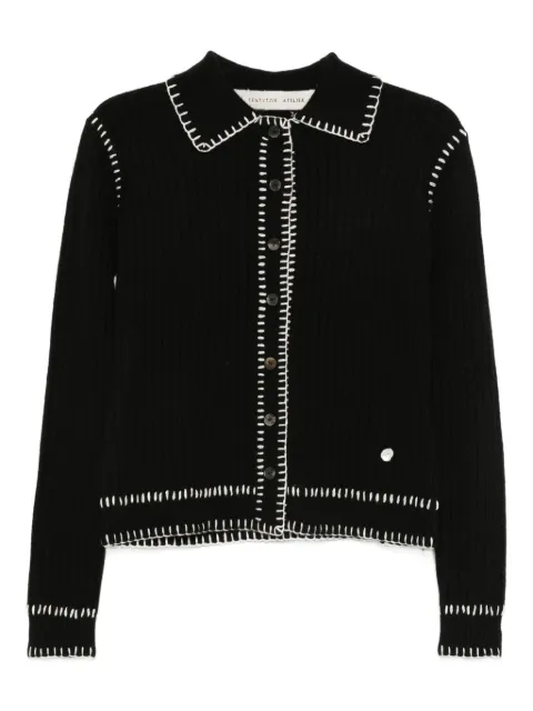 A Tentative Atelier contrast-stitch cardigan