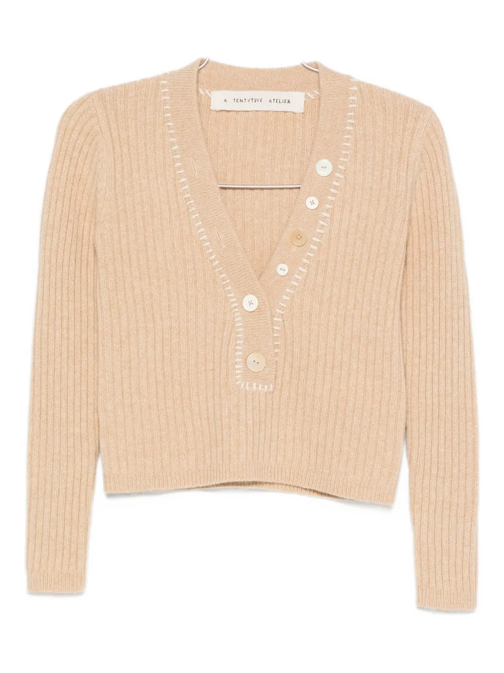 A Tentative Atelier Cropped Jumper In Neutral