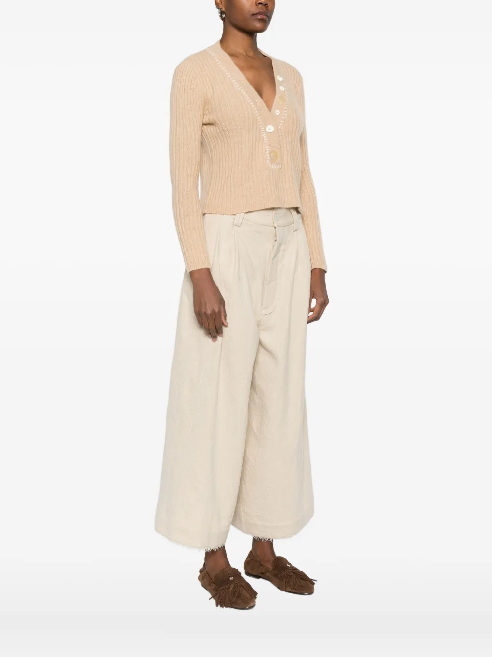 A Tentative Atelier Cropped Jumper In Neutral